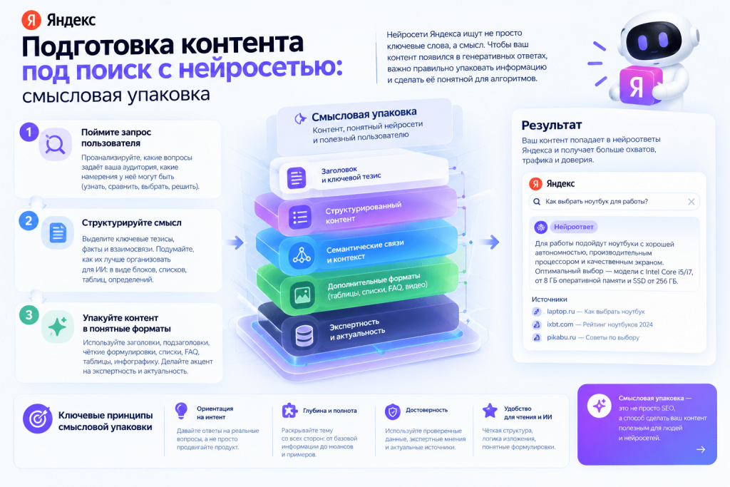 Подготовка контента под поиск с нейросетью